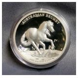 2020 Perth Mint Australian Brumby 2 Ounce Silver 2 Dollar High Relief Proof Coin In Presentation Box