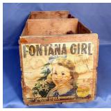Fontana Girl Wooden Crate 12" x 26" x 11", Wooden Crate 10.5" x 14" x 9"