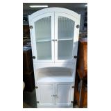 Linen Cabinet With Glass Doors Adjustable Shelves And Storage, Item #35014, 63" x 24" x 12"