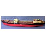 S.S. Texaco North Dakota Battery Operated Model Tanker Ship, 27" Long, In Original Texaco Dealer Off