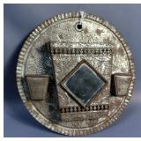 Vintage Tin Match Stick And Broom Holder Wall Hanging Decor, 10"