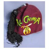 Vintage Al Chymia Shriners Fez Hat