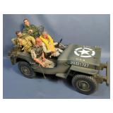 21st Century Toys Jeep, Not Complete, 21" Long, With 4 Military Dolls, 2 Are Hasbro