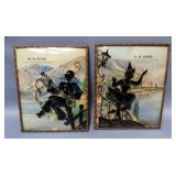 Harlequin Adventuring Silhouettes, Qty 2, 1940