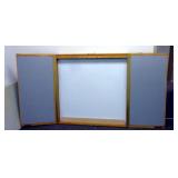 Wall Mount Whiteboard with Tack Board Doors, Closed: 48"T x 48"W x 5.5"D, Doors Open: 48"T x 96"W x 