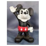 Disney Mickey Mouse Cast Iron Coin Bank 9.5" x 6", And Shell Statue 9.5" x 6"