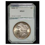 1888 O Morgan Silver Dollar, Certified By PCI, Graded MS63