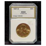 1948 D, 1954 D, And 1957 D Franklin Half Dollars, All Certified And Graded