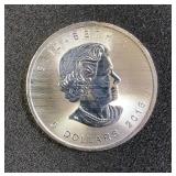 1990 And 2016 Canada 5 Dollar 1 Oz. .9999 Fine Silver Maple Leaf Coins, Qty 4