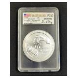 2015 P 5 Ounce .999 Fine Silver First Strike PCGS SP70 First Day Of Issue America The Beautiful Sara