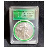 2017 American One Dollar 1 Oz. Silver Walking Liberty PCGS MS70 Coin, In Box With Certificate Of Aut