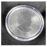 2021 Canada 1 Troy Ounce .9999 Fine Silver $5 Maple Leaf Coin