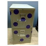 Geneva Vertical 2-Drawer Filing Cabinet, 29" x 15" x 26.5", Multiple Stickers On Front