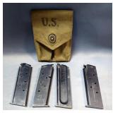 Colt .22 Cal Metal Mag, .40 Cal Metal Mags, Qty 3, And US Military Dual Mag Holder