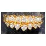 14K Gold Diamond Ring, Size 5 3/4, Approx 3.81 g Total Weight Includes Diamonds