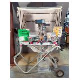 Bosch 12" Dual Bevel Hinge Slide Miter Saw GCM12SD, On Bosch T4B Gravity Rise Portable Stand, With C