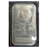 Silver Bars, Qty 4, Each 1 Troy Ounce .999 Fine Silver, Stamped With Morgan Image And Made In U.S.A