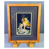 Award Winning Photograph Of Robin Feeding Her Hatchlings By William Utech, Framed Matted Under Glass