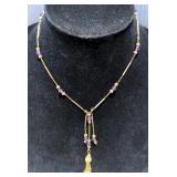 1920s 10K Gold And Amethyst Necklace