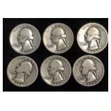 Pre-1965 Washington Quarters, Years Range 1934-1964, Total Qty 18