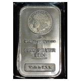 Silver Bars, Qty 4, Each 1 Troy Ounce .999 Fine Silver, Stamped With Morgan Image And Made In U.S.A
