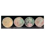 2000 From The Mind Of Man Silver Rounds, Qty 4, Obverse Has Walking Liberty Image, Each Is 1 oz .999