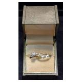 14K LP BLU-RAY Diamond Wedding Ring With Band, Size 5 3/4, Approx 4.00 g Total Weight Including Diam