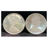 1965 Canadian Silver Dollars, Qty 4