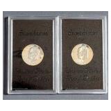 1971 Eisenhower Proof Dollars, Qty 3, And 1972, Qty 2, Total Qty 5, All In Display Cases