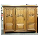 Vintage 3 Door Armoire/Storage, Orig Hinges & Lock Faces, Has Key, Crown Unattached, 7