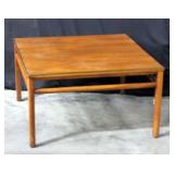 Imperial Teak Wood Coffee Table, Gold Metal Trim, 17"H x 30" x 30"