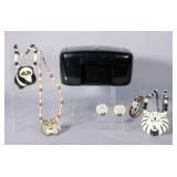 Lee Sands Vintage Inlaid Jewelry Necklaces, Earring and Bracelet