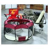 Best Pet Soft Side Pet Cage, Dome Tent, Pup Tent, 3 Camp Chairs