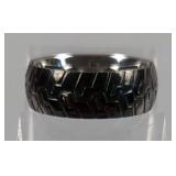 Tungsten Carbide Tire Tread Carved Ring - 9mm - Size 12.5
