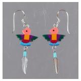 Sterling Silver Multicolor Thunderbird Earrings