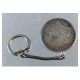 1900 Morgan Dollar Mounted In Keychain Bevel, Coin Can Be Removed Without Damage