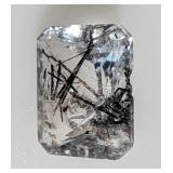 Multi-Faceted Radiant Cut Tourmalinated Quartz, 12x10mm - 5.35 Total Carat Weight