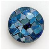 Composite Opal Chips Set In Round Resin Button, 16mm 