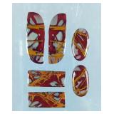 Cherry Creek Jasper Cabochons In Glass Top Riker Display Box, Qty 6 - Box Measures 3.75" x 3.25"