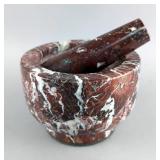 Marble Mortar And Pestle, 6" x 4"