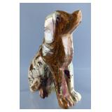 Carved Green Onyx Dog Statue - 6" x 4.5"