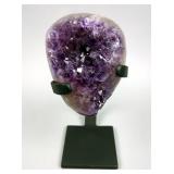 Brazilian Amethyst Geode Cluster On Display Stand, 5.7 LB, 9.25" Tall 