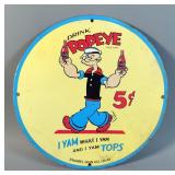 Porcelain Enamel Drink Popeye Sign, 11.75" 
