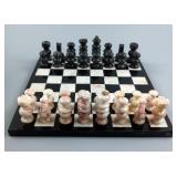 Natural Stone Chess Set - Board Measures 10.5" x 10.5"