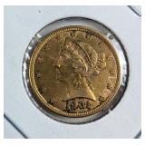 1901 P 5 Dollar Liberty Gold Coin