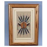 Native American Sand Painting, Chiricahua Sun By Samuel Tsosie - 14.25" x 10.25"