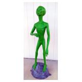 Life Size Alien/Extraterrestrial Statue, Cast Aluminum With Anchor Points - 61.5" Tall 