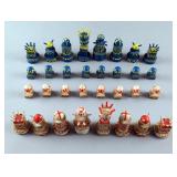 Hand Crafted Chess Pieces by Artist John Tweddle (American, 1938-2022)