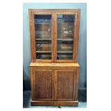 Tiger Oak Two Piece Hutch With Lower Storage, 72" x 36" x 18"