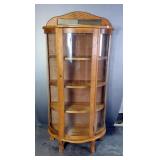 Curio Cabinet With Curved Glass Front, 63.5" x 30.5" x 14.5"